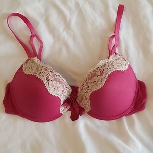 Aerie Pink Paige Bra w/Lace Trim